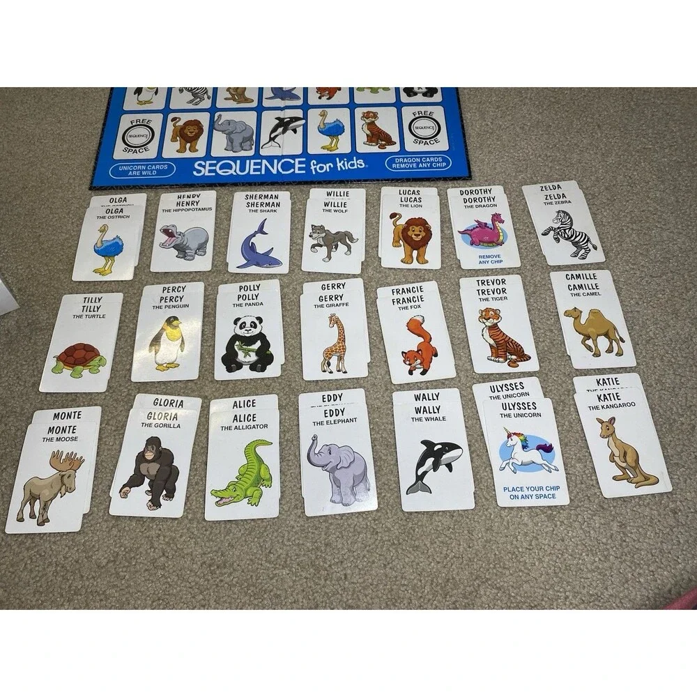 Sequence for Kids Board Game Jax 2018 Animal Strategy Complete